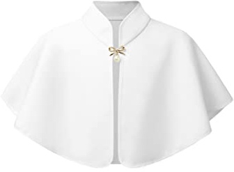 inlzdz Enfant Fille Bébé Princesse Cape Princesse Cardigan Mariage Baptême Soirée Gilet pour Robe Veste Danse Ballet Piano Scène Performance Boléro Anniversaire en Coton A Blanc 6-24 Mois