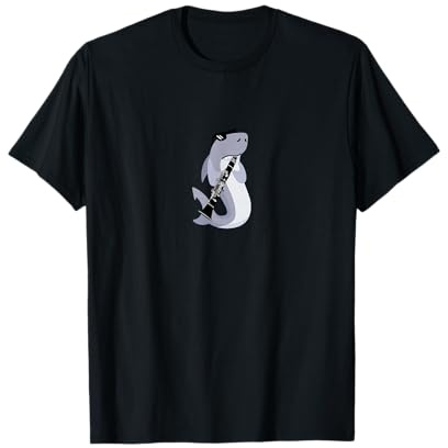 Drôle de requin portant des lunettes de soleil jouant de la T-Shirt