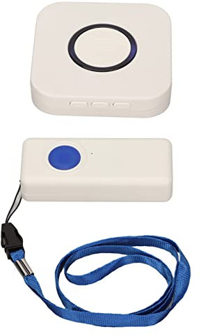 Wireless Caregiver Pager Smart Call System, SOS-Warntaste Schwesternrufsystem für Senioren mit Behinderung, IP55 Wasserdicht, 38 Songs, 4-Gang-Lautstärke (EU-Stecker)