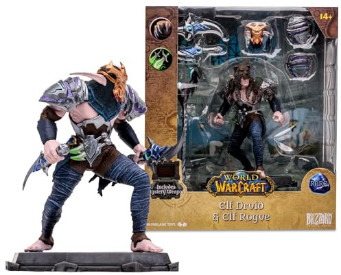 McFarlane Toys World of Warcraft 15,2 cm – Night Elf: Druid/Rogue Actionfigur (selten) – unglaublich detaillierte Figur im Maßstab 1:12, basierend auf dem globalen Phänomen