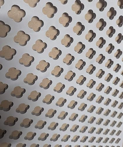 laserkris Dekoratives Abschirmgitter für Heizkörperschränke, perforiert, 3 mm dicke MDF-Platte (verschiedene Größen), K6-Muster (grundiert, weiß, 1200 mm x 300 mm)