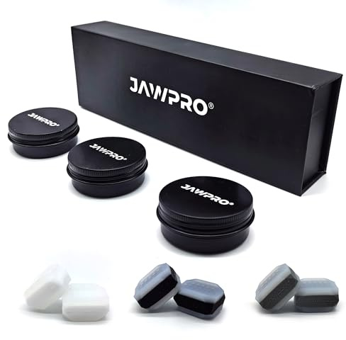 JAWPRO Jawliner 6 Stück Kiefertrainer Geruchloses Silikon für Männer und Frauen für Anfänger, Zwischenhändler und Fortgeschrittene (3 Farben)