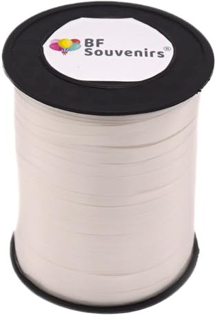 500m Rolle Premium Ballonband Geschenkband Kräuselband Ringelband Bastelband Verpackungsband Polyesterband (weiß)