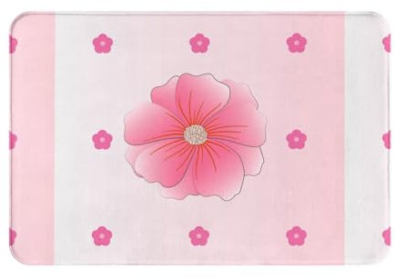 YYHWHJDE Rutschfeste Flanell-Bodenmatte, Motiv: blühende Nelken, 40,6 x 61 cm, leicht zu reinigen, geeignet für Haustür, Fußmatte, Wohnzimmer, Badezimmer