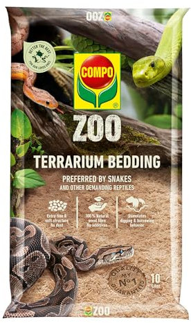COMPO Zoo Terrarien-Substrat für Schlangen - Naturprodukt - feuchtigkeitsabsorbend - vermindert unangenehme Gerüche - 10 Liter, beige