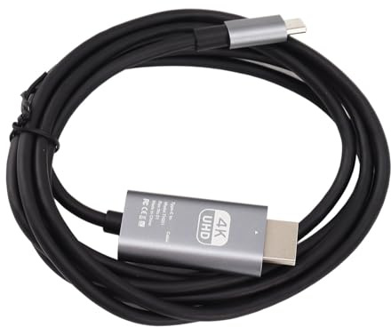 Tissting Cable USB C a HDMI 2m, 4K 30Hz Adaptador USB Tipo C a HDMI Cable Thunderbolt Universal HD Cable de Pantalla de Sincronización Multimedia