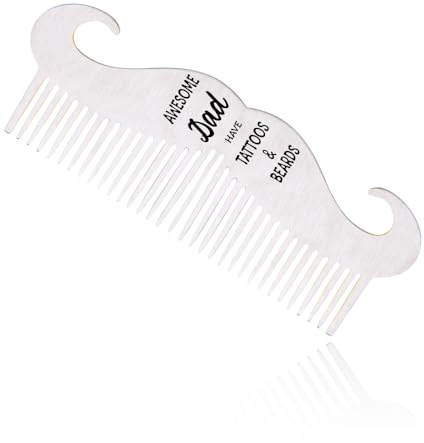 Funny Dad Gifts for Papa & Father - Tattoos & Beards Comb
