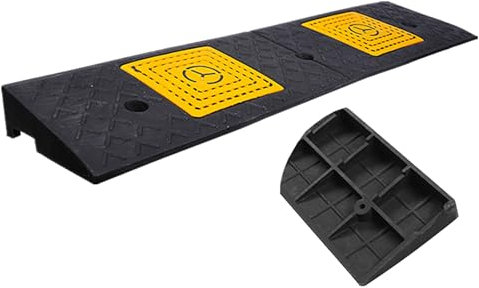 Türschwellenrampe Tragbare Rollstuhlrampe Hoch 4/5/6/7/8/9/10cm Gummi Bordsteinrampe rutschfeste Fahrradrampe für Rollstühle, Auto, Anhänger(Height 2.4/6cm)