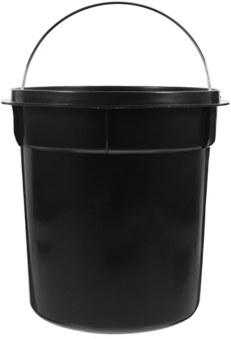Amosfun Bote Fácil de Limpiar y Removible Asa Portátil de Basura 5l de Plástico Redondo Interior y Exterior para Baño y Cocina