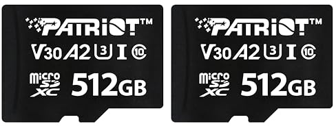 Patriot VX Series 512 Go Micro SDXC V30 A2 UHS-I U3 4K UHD Memory Card 2 Pack - PSF512GVX32MCX2