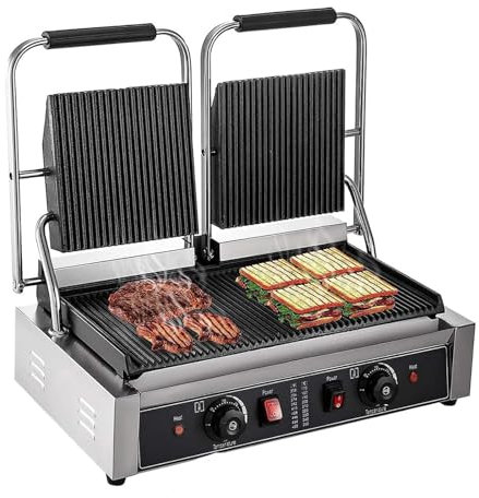 MObyat Tostadora De Sándwiches, Parrilla Eléctrica para Sándwiches con Placas Antiadherentes, Área De Calentamiento Eficiente De 19x9(49x23cm)/Temperatura 50-300 ℃ (122-572 ℉) Ajustable