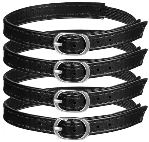 TIESOME 2 Pairs Replacement Ankle Straps for Heels, Adjustable Detachable Ankle Straps PU Leather Elastic High Heels Shoe Strap High Heel Anti-loose Shoelaces with Buckle for Women