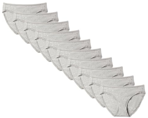 Amazon Essentials Culotte Slip Bas de Bikini en Coton Femme (Grandes Tailles Disponibles), Packs Multiples