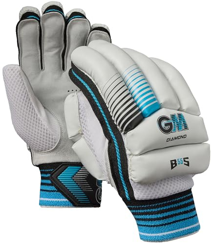GM | Ben Stokes Diamond Cricket Batting Gloves | Leather Palm | Sweatband | Sleek Back of Hand Shape | Sizes Large Adult to Extra Small Junior | 1 Pair | Gunn & Moore