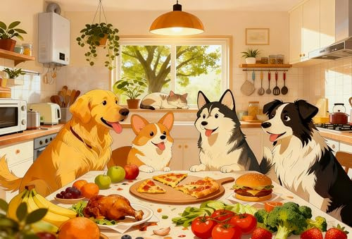 Puzzle 1000 Teile für Erwachsene –Haustier-Party 1000 Teile Puzzle für Erwachsene & Kinder ab 14 Jahren –Spaßiges und Herausforderndes Familienspiel, Farbenfrohes Puzzles als Geschenk, 70 x 50 cm
