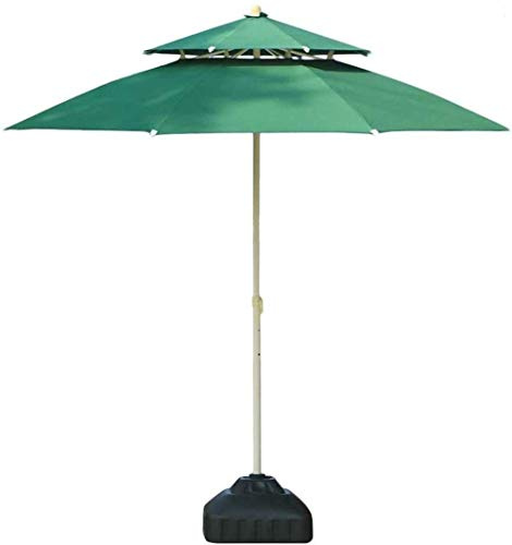 DX26TS Garden Parasols 7.5ft/9ft Double Top Patio Umbrella, Outdoor Sun Shade for Beach/Pool/Garden Umbrellas Round Sunscreen, Water/UV-Resi, Green