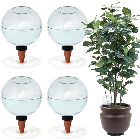 BORDEAG 4 bolas de riego, 500 ml para riego de plantas, dispensador de agua, dispensador de agua, forma esférica, bolas de riego automáticas para habitaciones, balcón y jardín