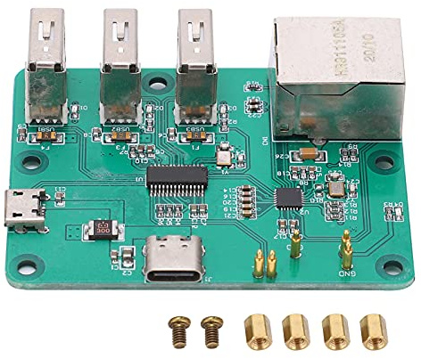 Scheda di espansione HUB Modulo USB a Ethernet Plug and Play Prese di alimentazione multiple per componente elettronico Zero con materiale PCB 1 scheda 2 viti 4 pilastri in rame