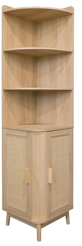 Box and beyond - Eckschrank – 40 x 40 x 172 cm – Holz, Geflecht – Aufbewahrung – Wohnzimmer, Schlafzimmer, Büro – Bohemian und Vintage