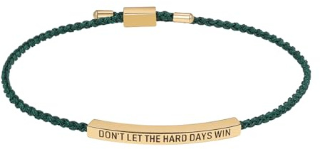 OIDEA Unisex Armband geflochten mit Gravur: Mit Gravur Don't let The Hard Days Win Remember who The Fuck You Are Motivationsschmuck verstellbar Handgelenk Geschenk für Damen Herren Gold Silber