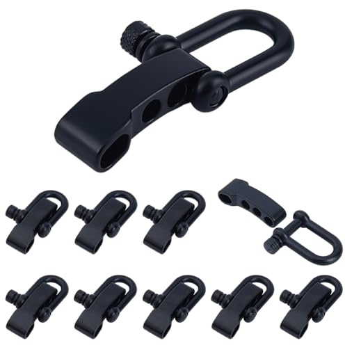 DICOSMETIC 10 Sets Paracord Armband Schäkel Verschluss Legierung Schäkel Schnalle Verstellbar Schleife Schraubstift D Ring Schäkels Überlebensarmband Schnalle Anker Schnelle