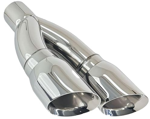 Dual Exhaust Tips, 16.3in Long Dual Slant Angle Stainless Steel Exhaust Tips for Trucks and Cars, 3in Inlet 4.5in OutletExhaust TipsDual TipExhaust Tip