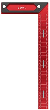 Regla de orificio tipo L de 320/420 mm para carpinteros de carpintería Medidor de trazado de ángulo recto Precisión Aluminio
