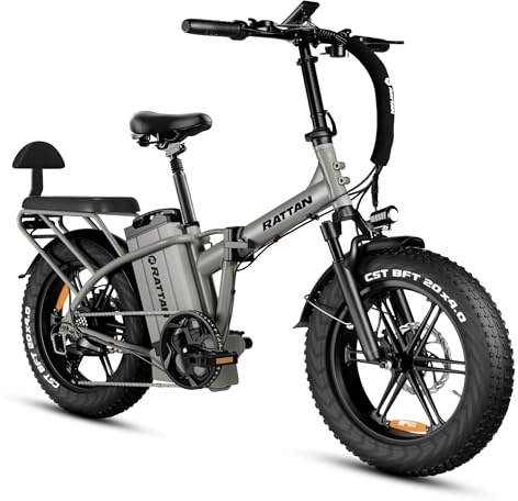 Rattan LM/LF Ultra Bicicleta Eléctrica Plegable, Batería 48V 40.5Ah 1944Wh, Autonomía 195km, 2 Plazas, Frenos Hidráulicos, Neumáticos Fat 20 x4,0
