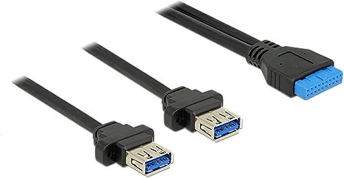 Delock CABLE USB 3.0 PIN HEADER 2.00MM>2X USB 3.0 TYPE-A FEMALE