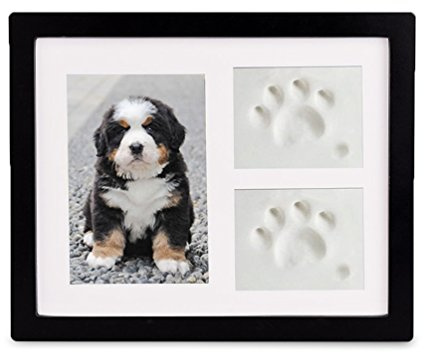 Hundepfote tattoo pfotenabdruck set hund Bilderrahmen - Kaninchen Hund tierpfote 3D Pfotenabdruck, Formschaum ohne Gips für Tiere, Fotorahmen Pfote Abdruck Hase Katze (Schwarz)