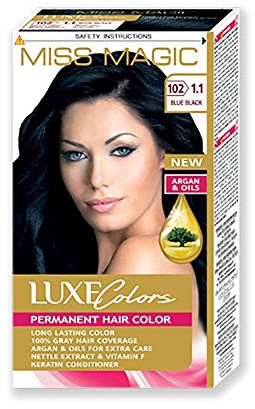 Uni-Haar Miss Magic Färben schwarz blau Hair Colour mit Argan