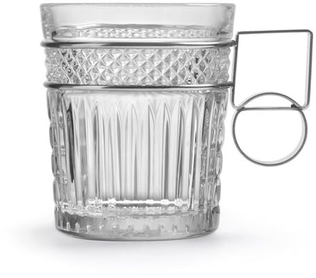 Libbey - Radiant - Kaffeebecher, Teebecher, Glühweinbecher - Becher für Heißgetränke - mit Art Deco Griff - 355 ml - 1 Stück