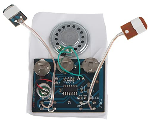27 s beschreibbare Musik Sound Voice-Modul-Chip 0,5 W mit Lautsprecher mit Knopfbatterie für kreative Geschenke/DIY-Karte/Tortenschachtel(Kabelgebundene Doppeltastensteuerung)