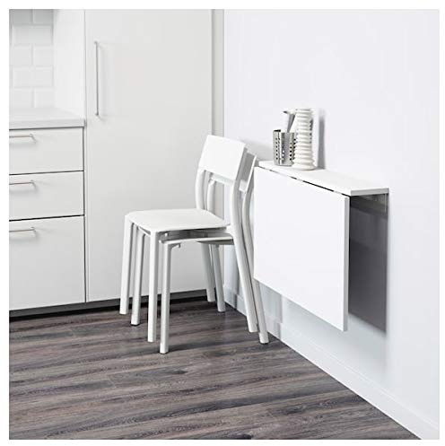 Wall-mounted drop-leaf table, white, 74x60 cm, durable and easy to care for. Wall-mounted tables. Dining tables. Tables & desks. Furniture. Environment friendly.