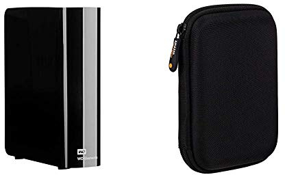 WD 10 TB Elements Desktop External Hard Drive - USB 3.0 & Amazon Basics External Hard Drive Case