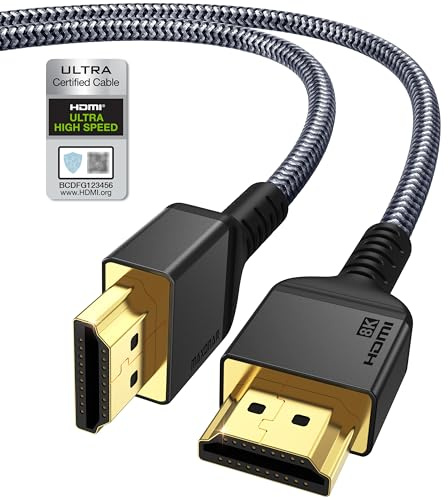 Maxonar Certifié Câble HDMI® ultra haute vitesse 3m, Ultra HD 48 Gbit/s 10K 8K@120Hz 4K144Hz eARC HDR10 4: 4: 4 HDCP 2.2 et 2.3 Dolby Compatible avec/PS5, Xbox Series X/Roku/Sony/LG téléviseurs