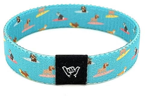 Hang Loose Bands - Coastal Surfer Beach Bracelet for Men, Women & Teens - Comfy Summer - Boho Reversible Wristband- Surf Pups| Small: 6.5 (most common fitting size)