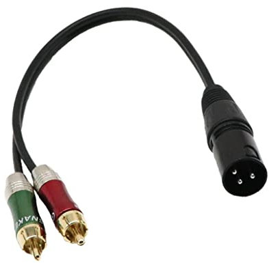 Double Prise Mâle 2 RCA Vers Adaptateur Mâle XLR Câble de Raccordement Spiltter Câble Audio Pouces