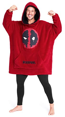 Marvel Överdimensionerad hoodie -filt för män och tonåringar Avengers Black Panther Captain America Iron Man - Gåvor för män, En storlek, Röd svart