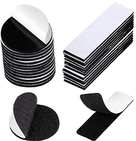 Klettband Selbstklebend Extra Stark 80 Stück Klettpunkte Selbstklebend Beidseitiges Klettband Rund 5cm Klettverschluss zum Kleben Rechteck Schwarz 6cm