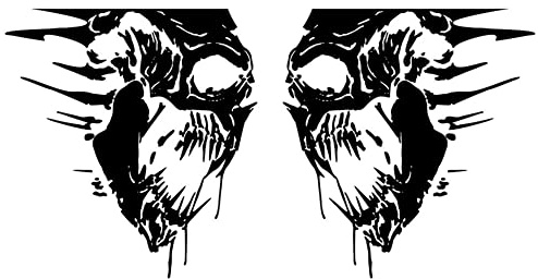 Horror Schädel Auto Deko Aufkleber,Auto Seite Karosserie Vinyl Aufkleber Terroristen-Schädel Heckklappen-Bettaufkleber Totenkopf Skelett Skull Aufkleber kompatibel mitDodgeRamRaptorHilux,Schwarz