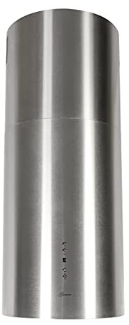 Gurari GCH I 385 36 IS Prime inkl. Kohlefilter Runde Insel Dunstabzugshaube 36 cm, Edelstahl, Deckenhaube, 1000m³/h, Unterseite aus Edelstahl, 4 Stufen, Display, LED Beleuchtung, Randabsaugung