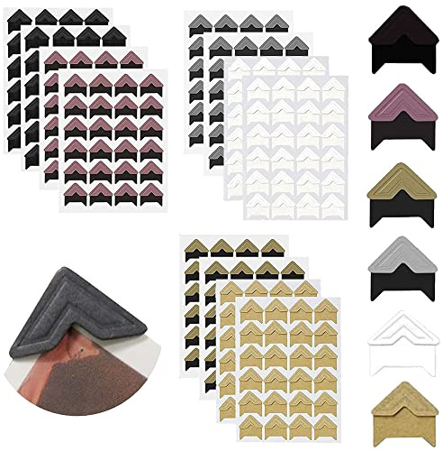 QNMD Farben Fotoecken Foto Ecken, 12 Blatt 240 Stück DIY Album Corner Aufkleber, 6 Farben Fotoecken Selbstklebend Transparent, Foto Klebeecken, für DIY Scrapbooking, Foto-Album,Tagebuch Dekoration