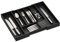 Relaxdays Portaposate da Cassetto Allungabile, 5 x 32,5-55 x 44,5 cm, 5-7 Scomparti con Inserto per Coltelli Bambù, Nero