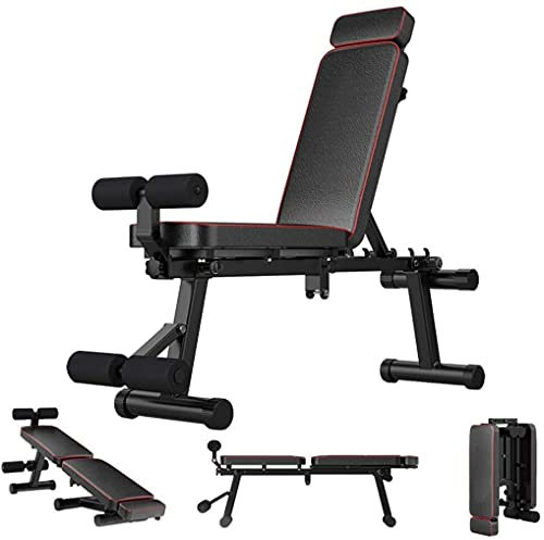 Hantelbank, Hantelbank, Fitnessgeräte, zusammenklappbares Design, Sit-Ups-Board-Bank, höhenverstellbare Bauchbank, Ganzkörper-Fitness-Workout-Bank für Gewichtheben und Sit-Ups