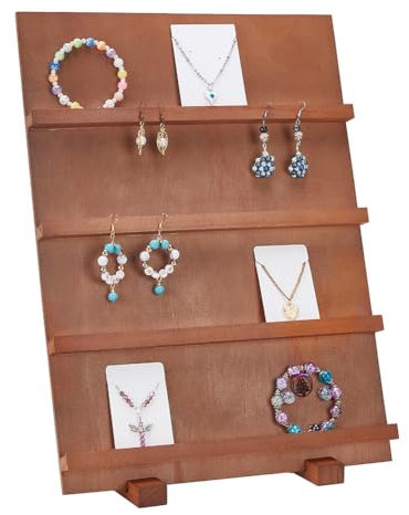 PH PandaHall Schmuckständer Aus Holz Mit 4 Etage Ohrring Ausstellungsständer Abnehmbare Vitrine Einzelhandels Schmuck Display Kartenhalter Für Den Verkauf von Handwerklichem Schmuck
