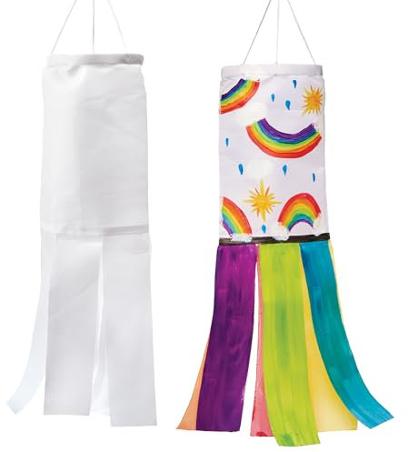 Baker Ross FX998 Design Your Own Windsocks - Pack of 3, Garden Craft Kits for Kids