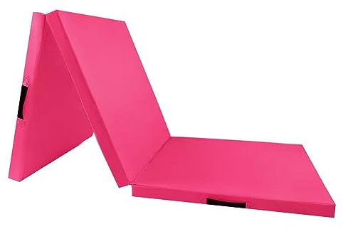 Falten Sie Zusammenklappbare Gymnastikmatte Für Gymnastik Gymnastik-Tumble-Trainingsmatte Mit Tragegriffen, Für Indoor/Outdoor-Trainingsmatte, Heim-Fitnessstudio, Yoga-Matte (Farbe : Pink2, Größe :