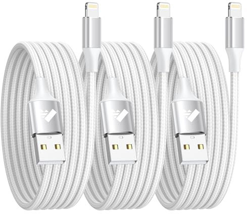 Aioneus iPhone Charger Cable 2M 3Pack iPhone Charger MFi Certified Lightning Cable Fast iPhone Charging Cable Braided USB to Lightning Cable for iPhone 14 13 12 11 Pro Max XR XS X 8 7 6 Plus 5 5S SE