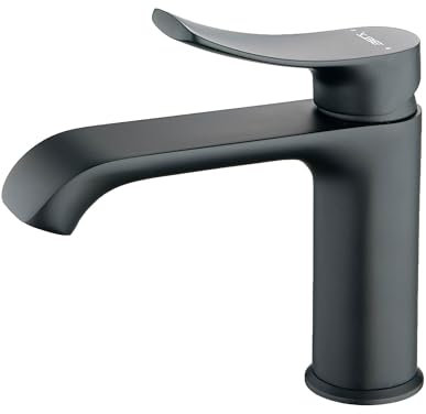 BELZ Modern Basin Mixer Tap – High-Grade Brass Bathroom Faucet with Dual Hot & Cold Controls Leak-Resistant Technology, Water-Efficient, and Rust-Resistant for Trendy Washrooms Matte Black